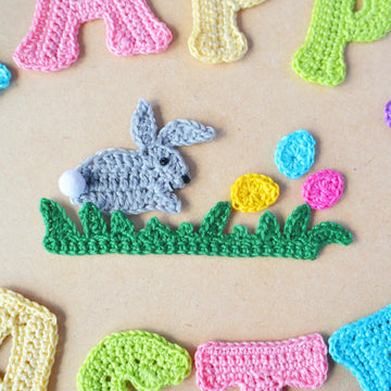 Easter Applique. Wall Plaque. Crochet Letters. Bunny Embellishment. Easter Pattern.
