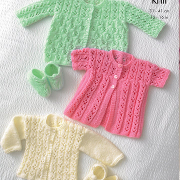 Matinee Coats, Cardigan and Shoes in King Cole DK - 4214 - Downloadable PDF