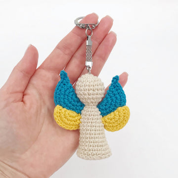 Angel ornament amigurumi crochet pattern keychain Bag charm Crochet keyring car mirror hanging