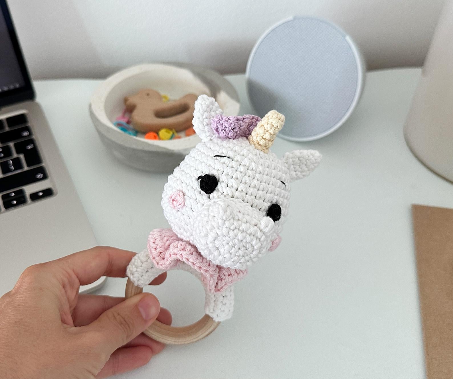 Unicorn Baby Lovey Blanket & Rattle Crochet Pattern PDF – Cute Stuffed Toy Tutorial