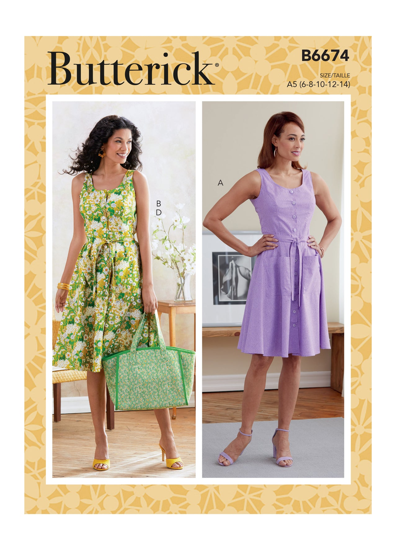 Butterick Misses' Dress, Sash and Bag B6674 - Sewing Pattern