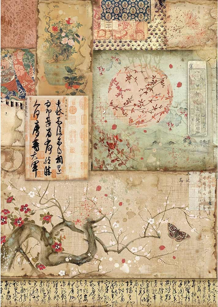 Stamperia Intl Stamperia Rice Paper Sheet A4 - Branch & Writings