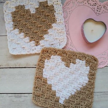 C2C Enamored Heart Afghan Square