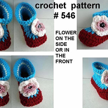 546 CROCHET SLIPPER, newborn to adult