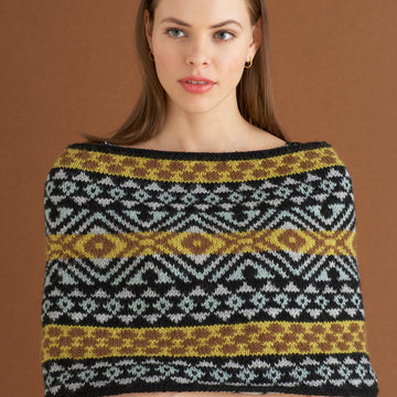 Fair Isle Capelet in Lion Brand Wool-Ease - 70556AD
