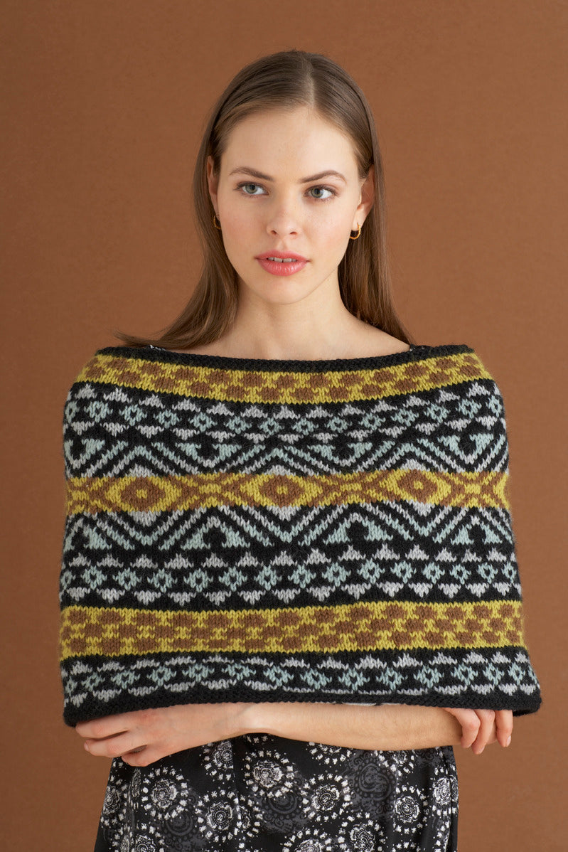 Fair Isle Capelet in Lion Brand Wool-Ease - 70556AD