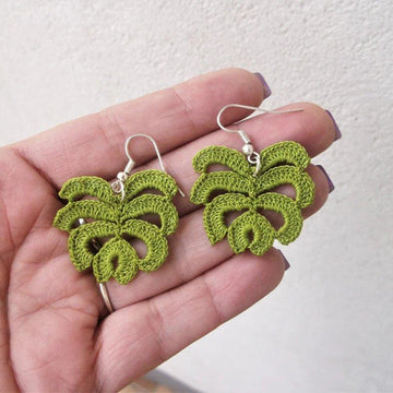 Monstera earrings