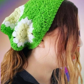 Daisy Crochet Bandana Headscarf