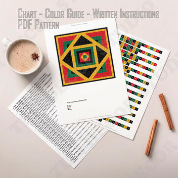 C2C CROCHET PATTERN Kaleidoscope Rasta Blanket Black Yellow Red Green Afghan