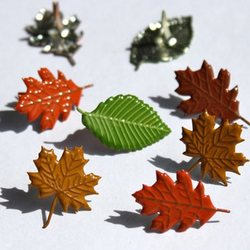 Eyelet Outlet Shape Brads 12/Pkg - Leaves