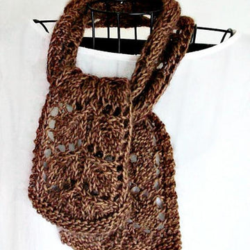 Frosted Fall Leaves Knit lace Scarf
