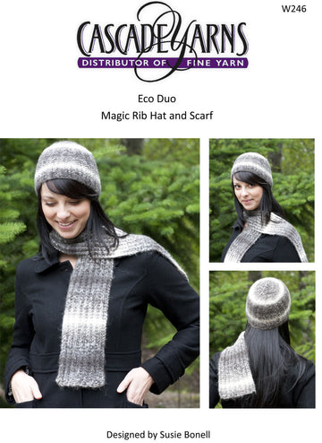 Magic Rib Hat & Scarf in Cascade Eco Duo - W246