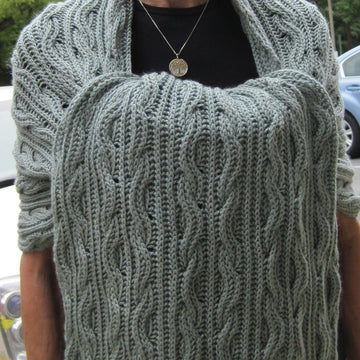 Warm Brioche Cabled Stole
