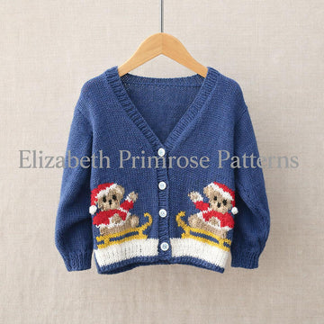 Sleigh Ride Teddies Cardigan P163