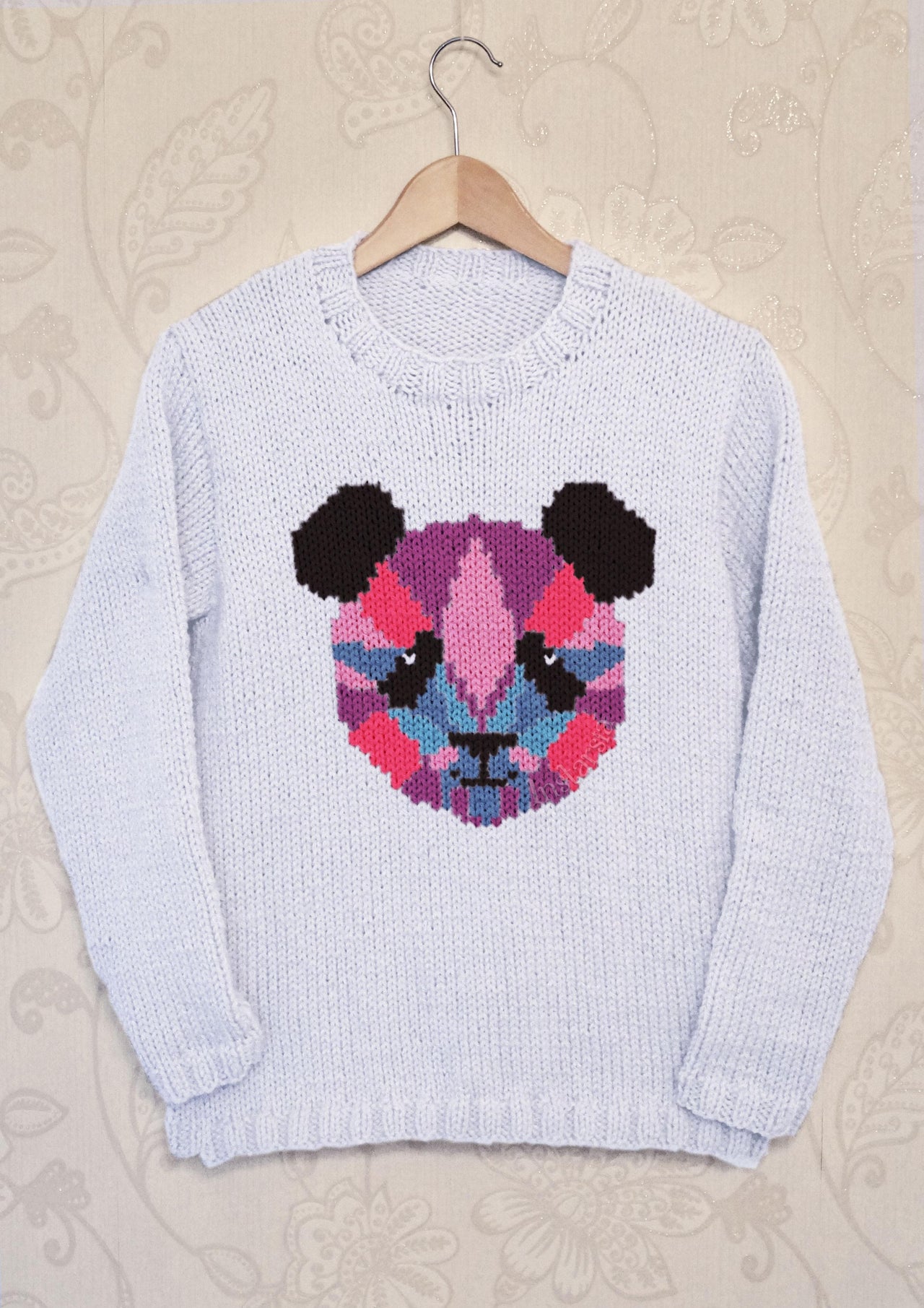Intarsia - Geometric Panda Chart  - Adults Sweater