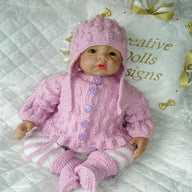 Knitting Pattern Cardigan, Leggings, Hat and Boots 17-22" Doll