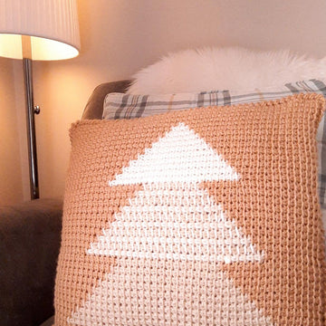 Tunisian Christmas Tree Pillow