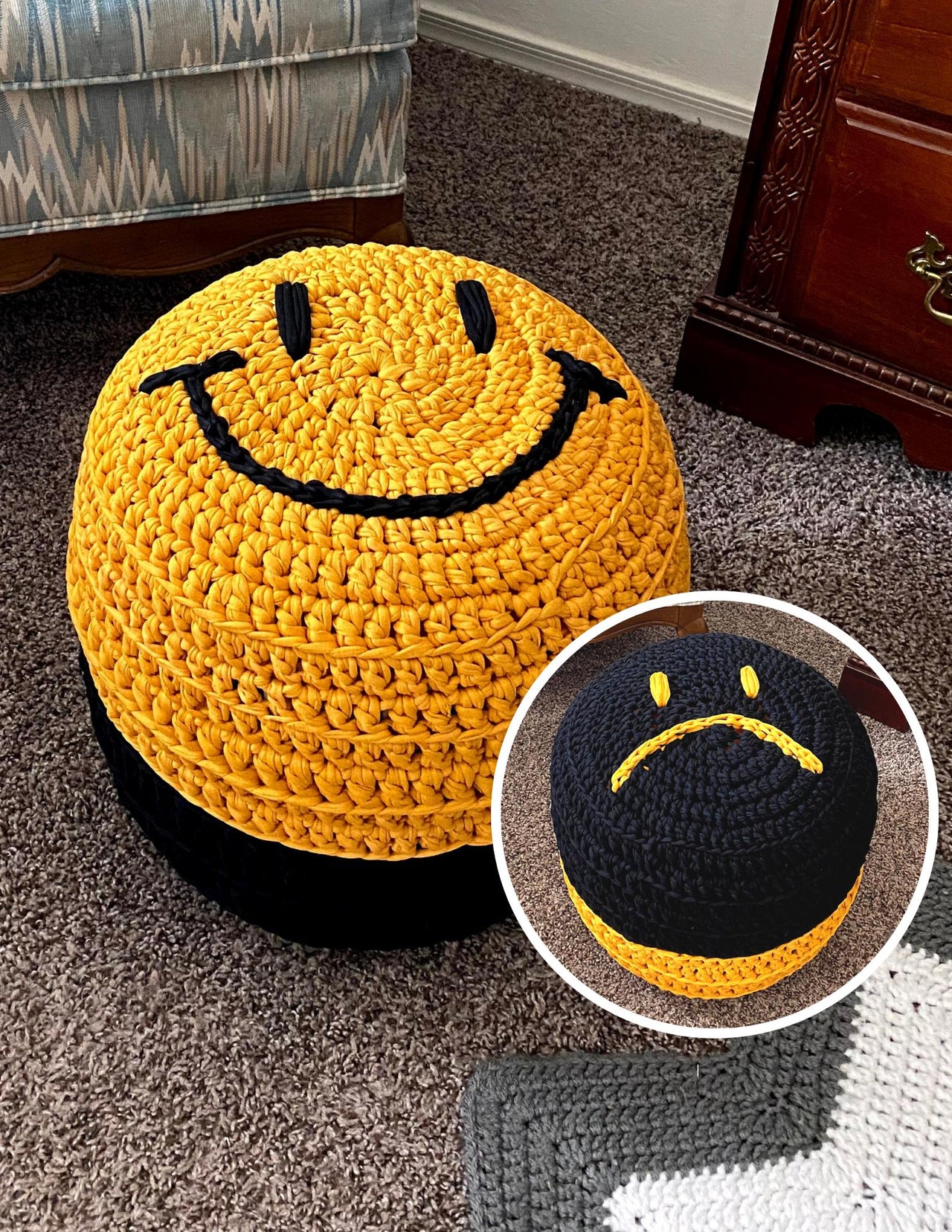 Reversible Ottoman Cover