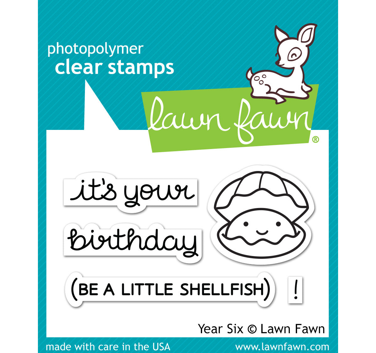 Lawn Fawn Clear Stamps 3"X2" - Year Six
