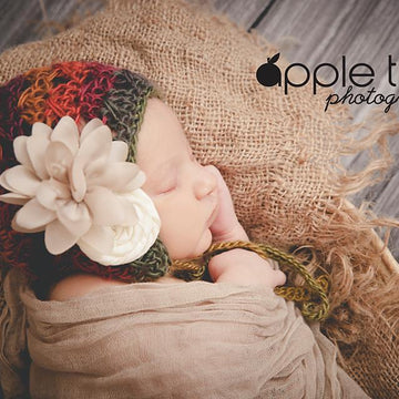 Diagonal Spike Stitch Baby Bonnet