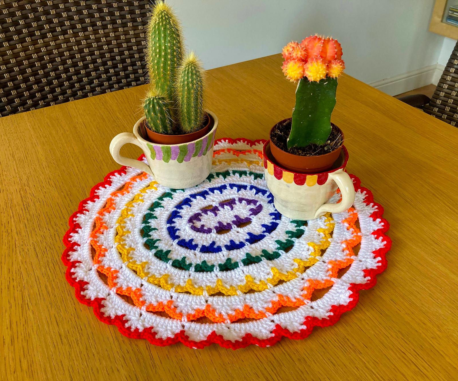 Oval Rainbow Doily by HueLaVive