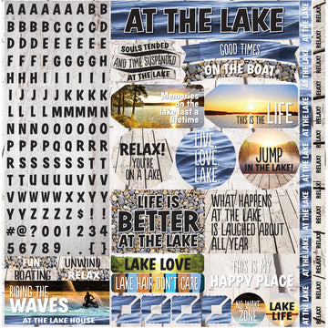 Reminisce Lake Life Alpha Stickers 12"X12" - 305482