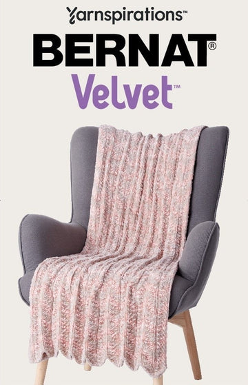Chevron Knit Afghan in Bernat Velvet - Downloadable PDF