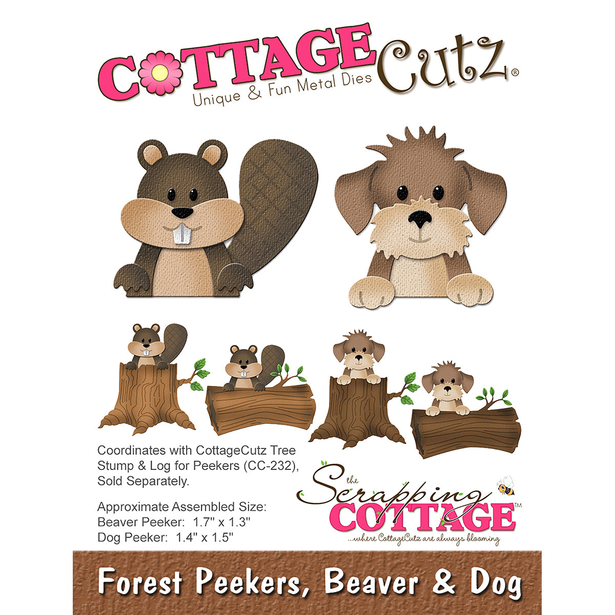 CottageCutz Dies - Beaver & Dog, 1.3" To 1.7"