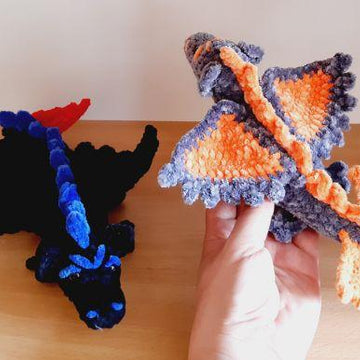 Crochet Pattern dragon, Amigurumi pattern dragon, dinosaur, dino, Dinegurumi, dragon plush pattern, baby dragon, Crochet Triceratops pattern