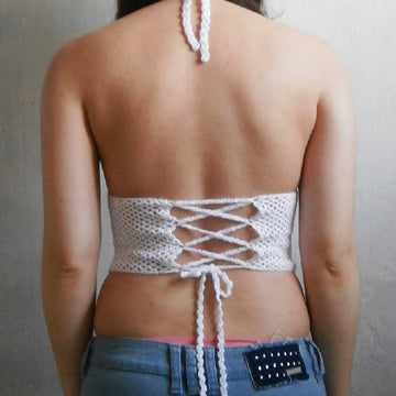Pineapple motif top with corset back _ C18