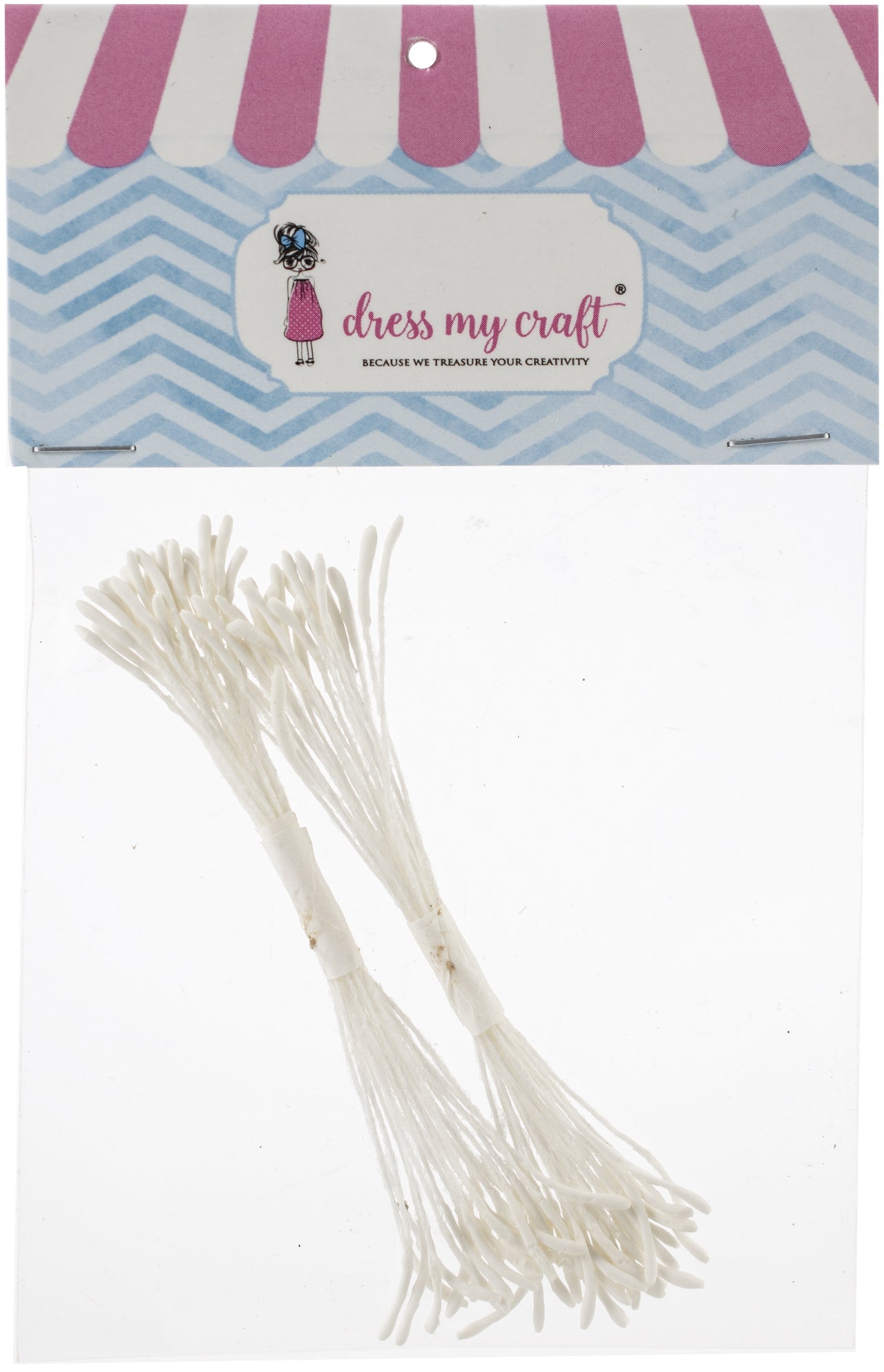 Dress My Craft Rice Thread Pollen 2/Pkg - White, 2 Bunches/20 Each, 1mm
