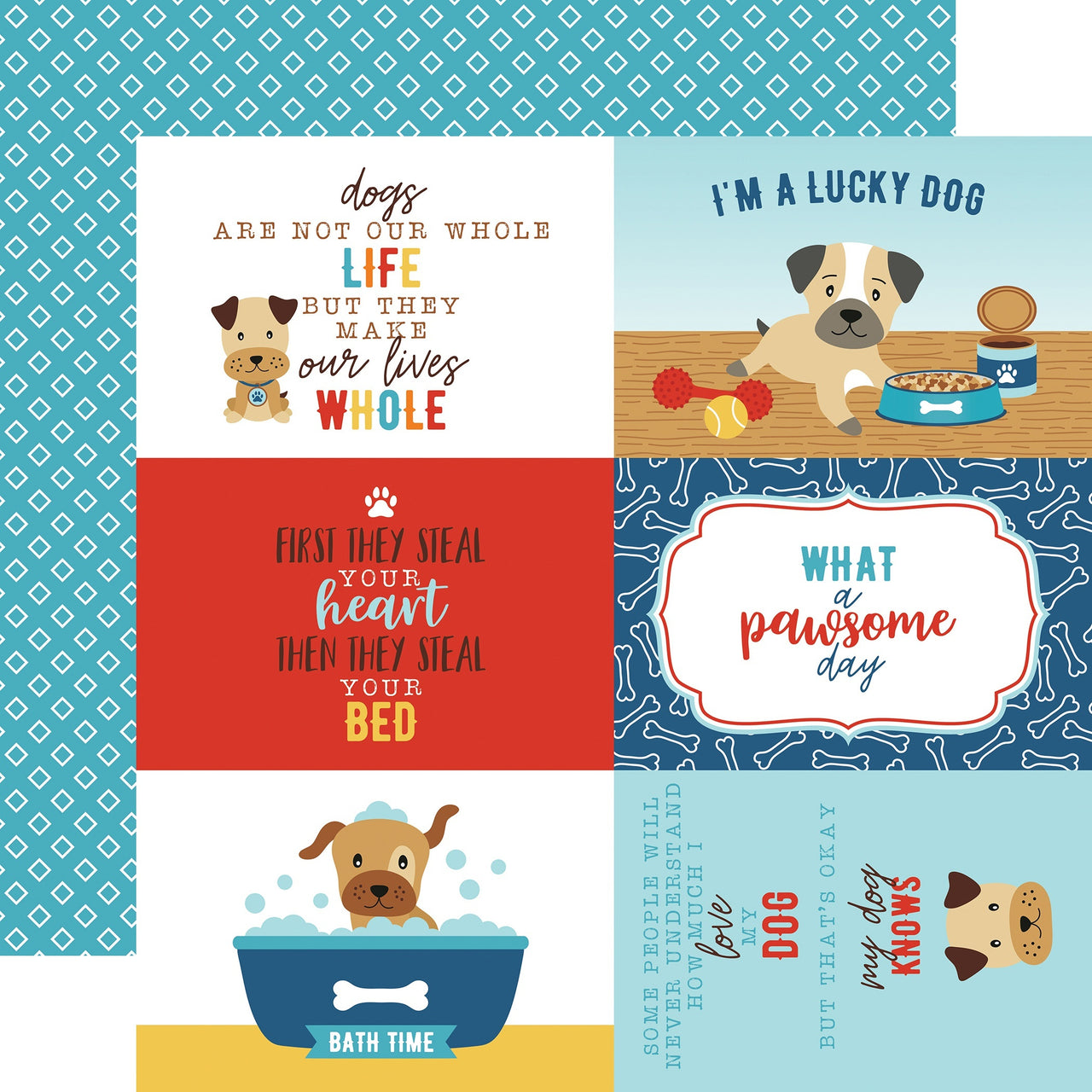 Echo Park Paper I Love My Dog Double-Sided Cardstock 12"X12" 25/Pkg - 4"X6" Journaling Cards
