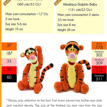 Tigger (Tiger) pattern (PDF + 8 videos)  Winnie the Pooh