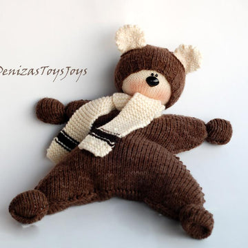 Waldorf knitted Bear doll for small babies