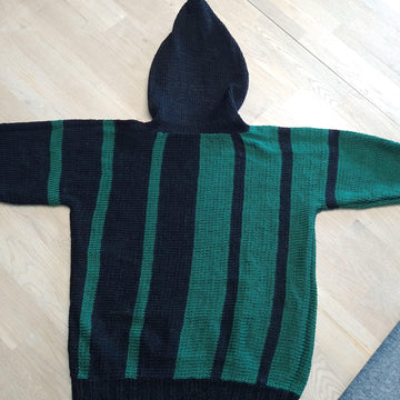 MARKUS, plain knitted hoodie with stripes for the kids