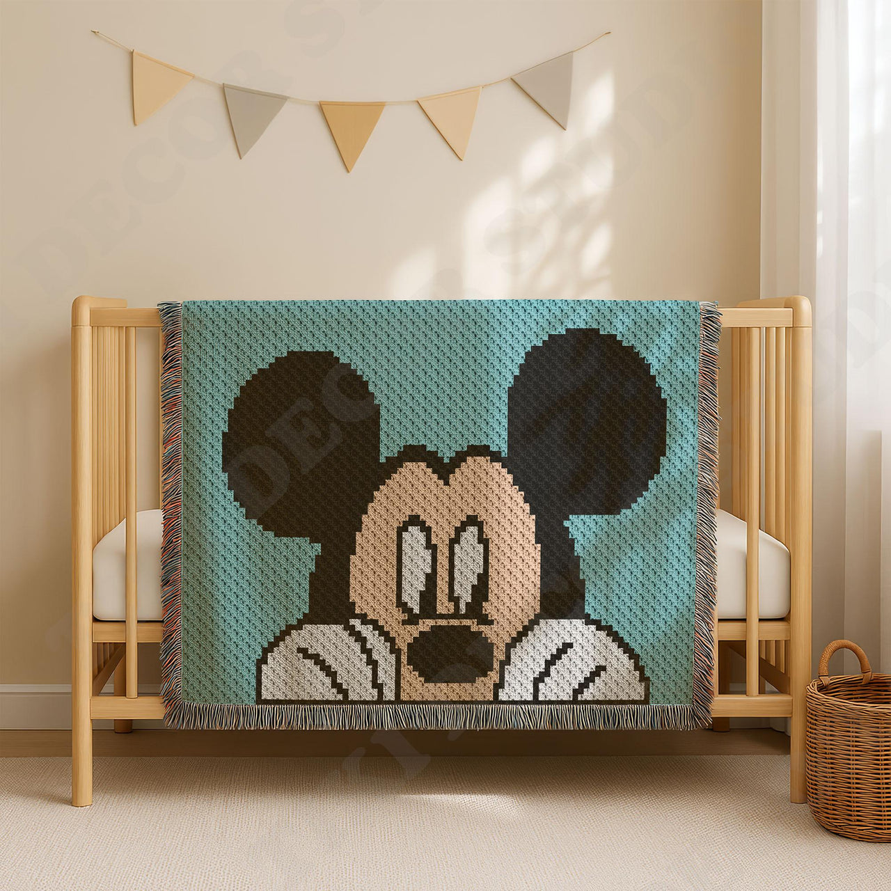 C2C Mickey Mouse Cartoon Blanket Turquoise Afghan Mortimer Throw Crochet PATTERN