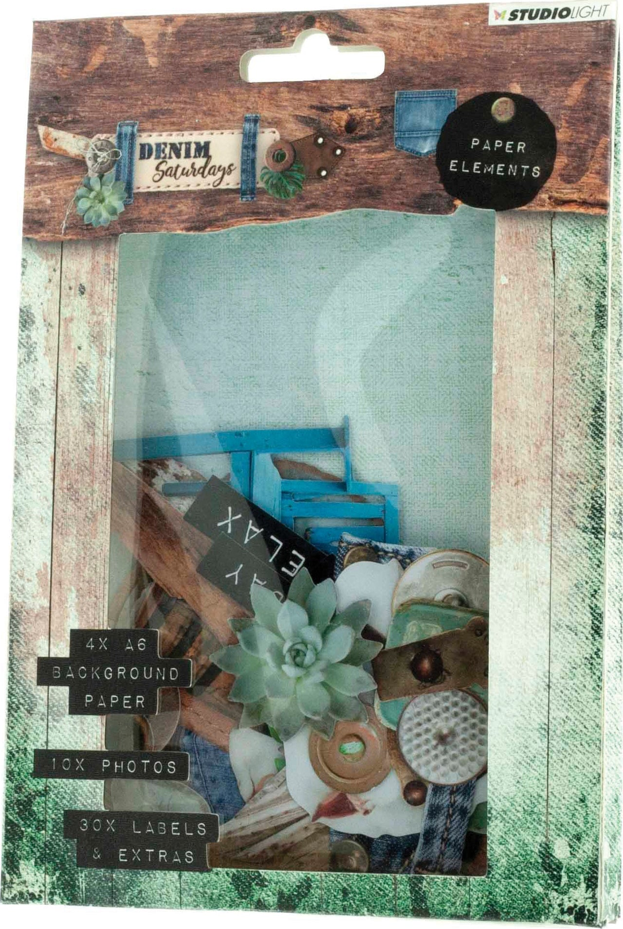 Studio Light Paper Elements Set - #646 Denim Saturdays