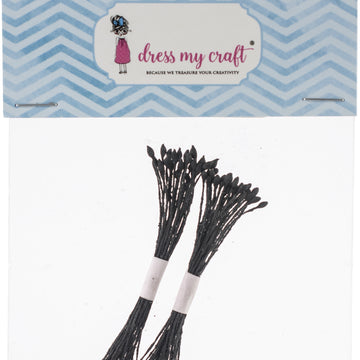 Dress My Craft Round Thread Poppy Pollen 2/Pkg - Black, 2 Bunches/20 Each, 1.5mm