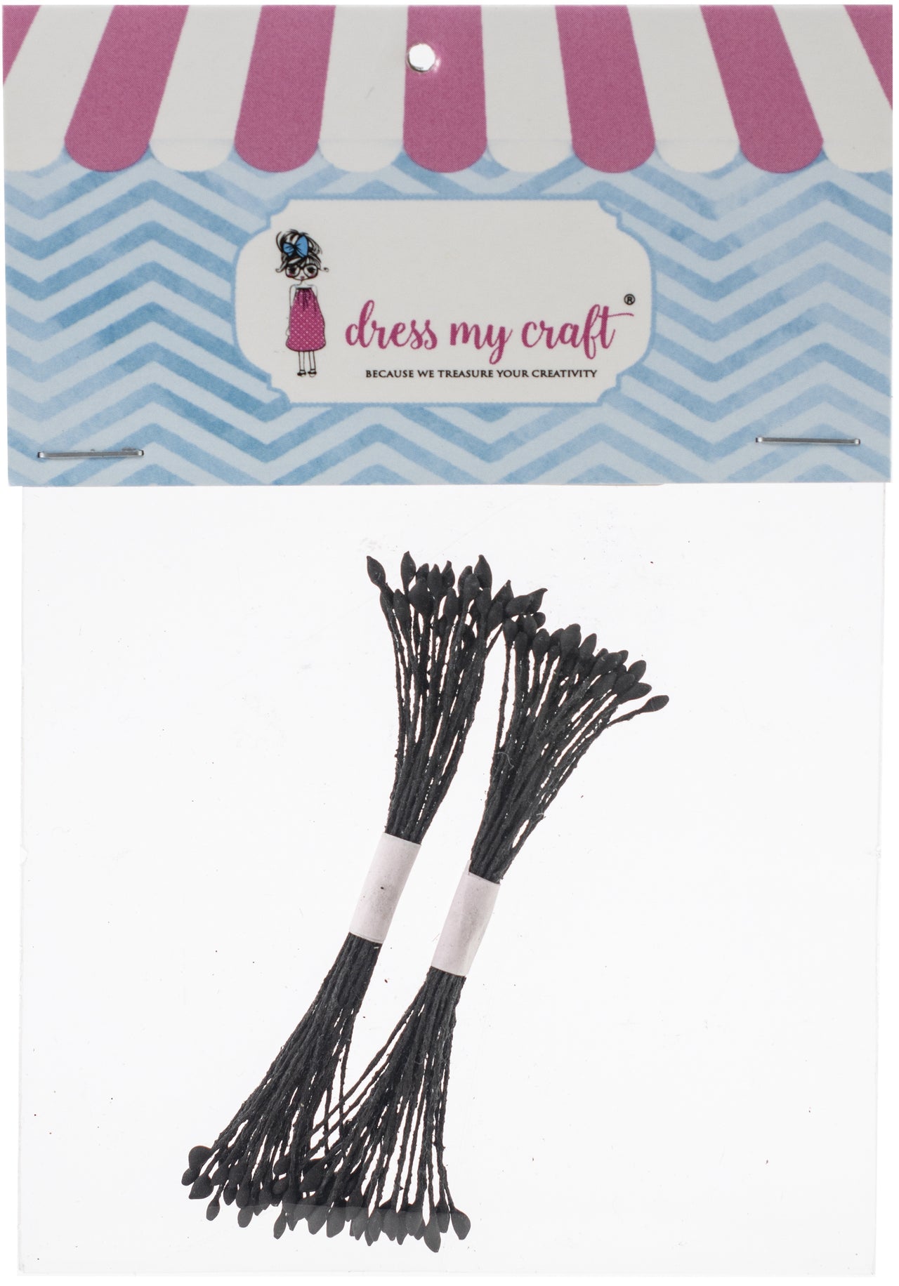 Dress My Craft Round Thread Poppy Pollen 2/Pkg - Black, 2 Bunches/20 Each, 1.5mm