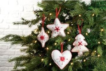Simply Make White Felt Ornaments Needle Felting Kit