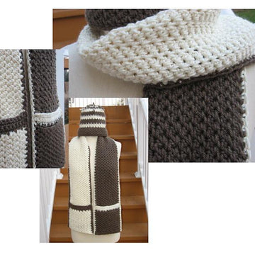 Hot Chocolate and Vanilla Swirl Hat and Scarf Set