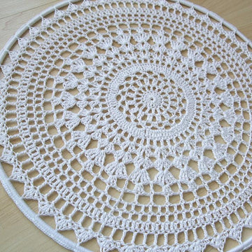 White Mandala 15,5 inch/40 cm Crochet PDF Pattern