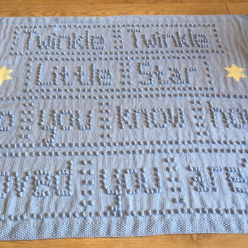 Twinkle Twinkle Little Star Baby Blanket Intarsia Knitting