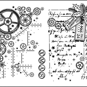 Viva Decor Clear Stamp Set 14cmX18cm - Gear Backgrounds