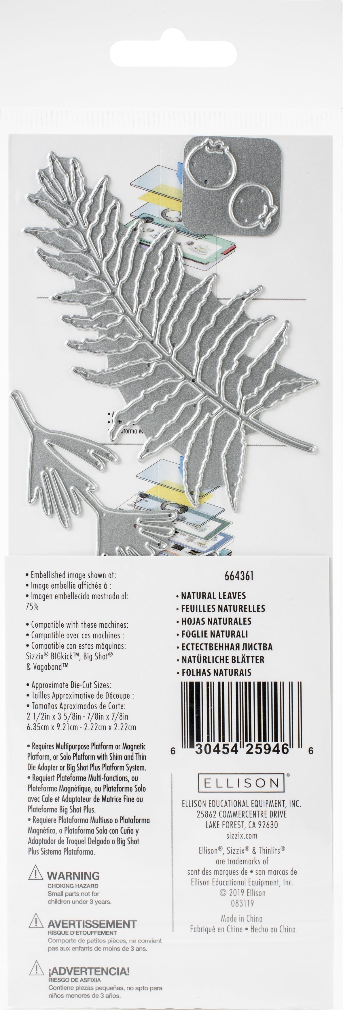 Sizzix Thinlits Dies 5/Pkg - Natural Leaves
