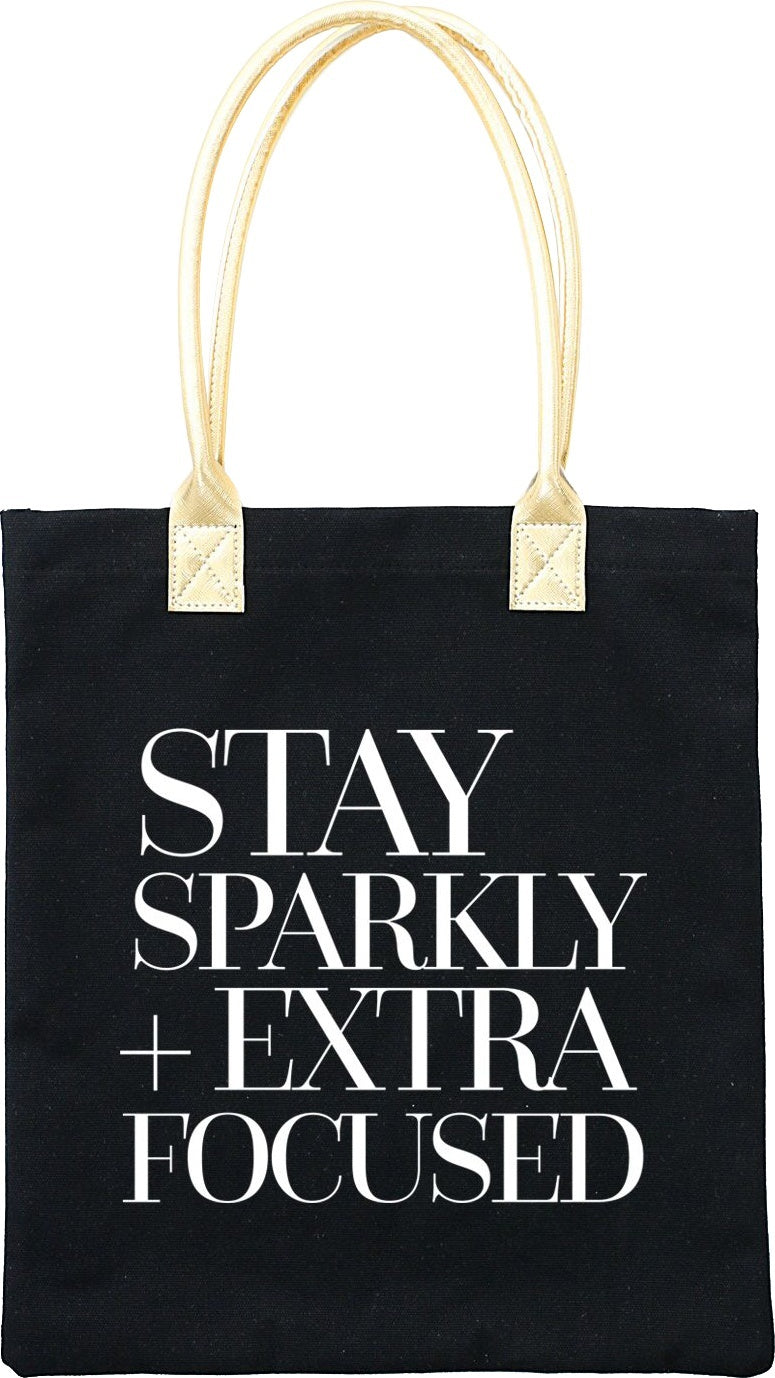 Teresa Collins Totebag 16"X13" - Stay Sparkly + Extra Focused