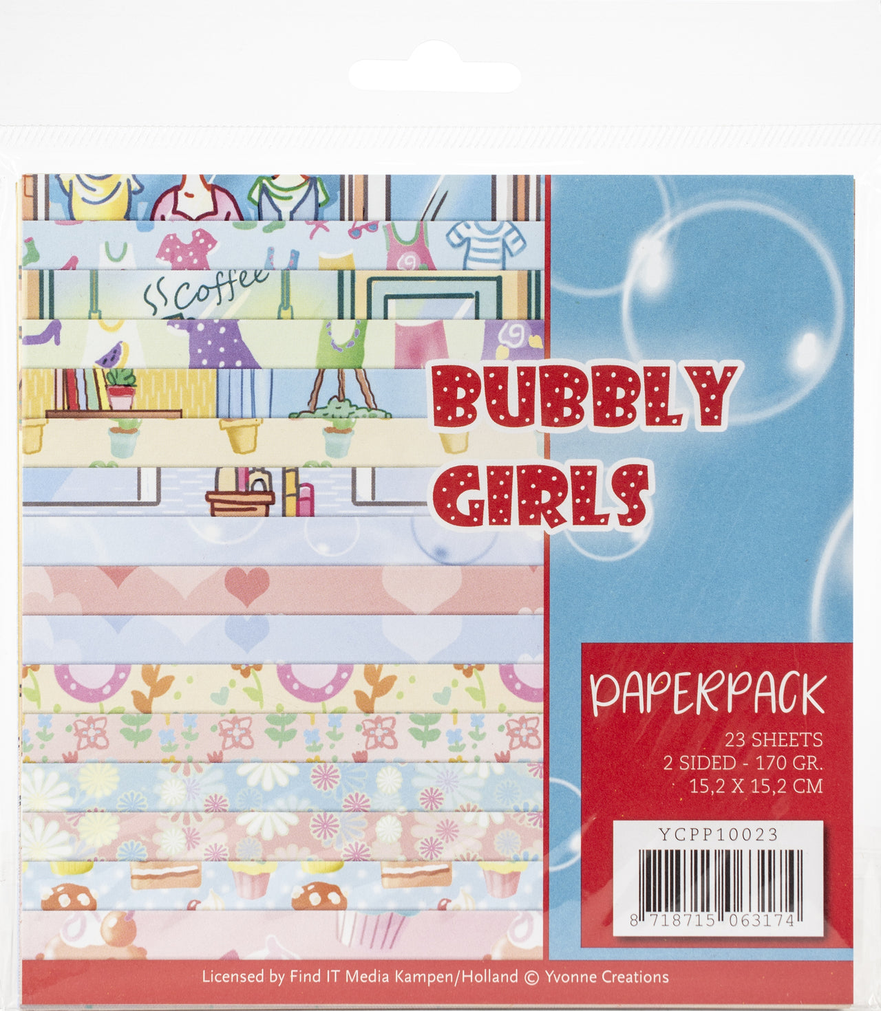 Find It Trading Yvonne Creations Paper Pack 6"X6" 23/Pkg - Bubbly Girls, Double-Sided
