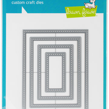Lawn Fawn Lawn Cuts Custom Craft Stackables Dies - Large Cross Stitched Rectangle