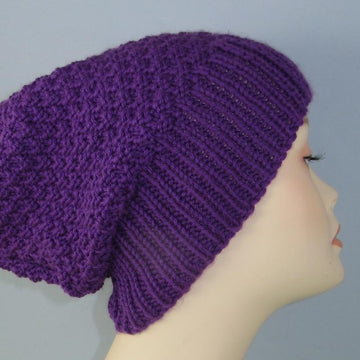 Chunky 2 Stitch Check Slouch Hat