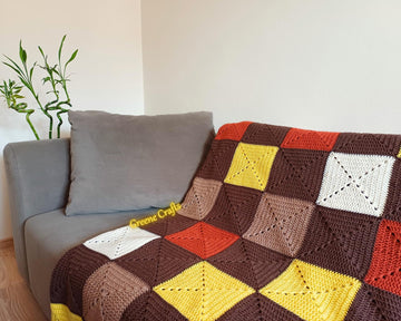 "Rustic Harmony" Granny Square Blanket